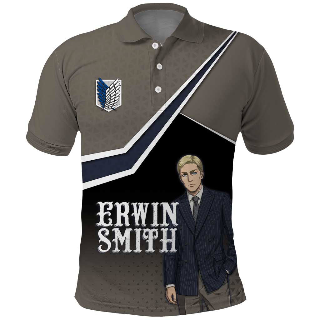 Erwin Smith Attack on Titan Polo Shirt Anime Executive Suit Aesthetic
