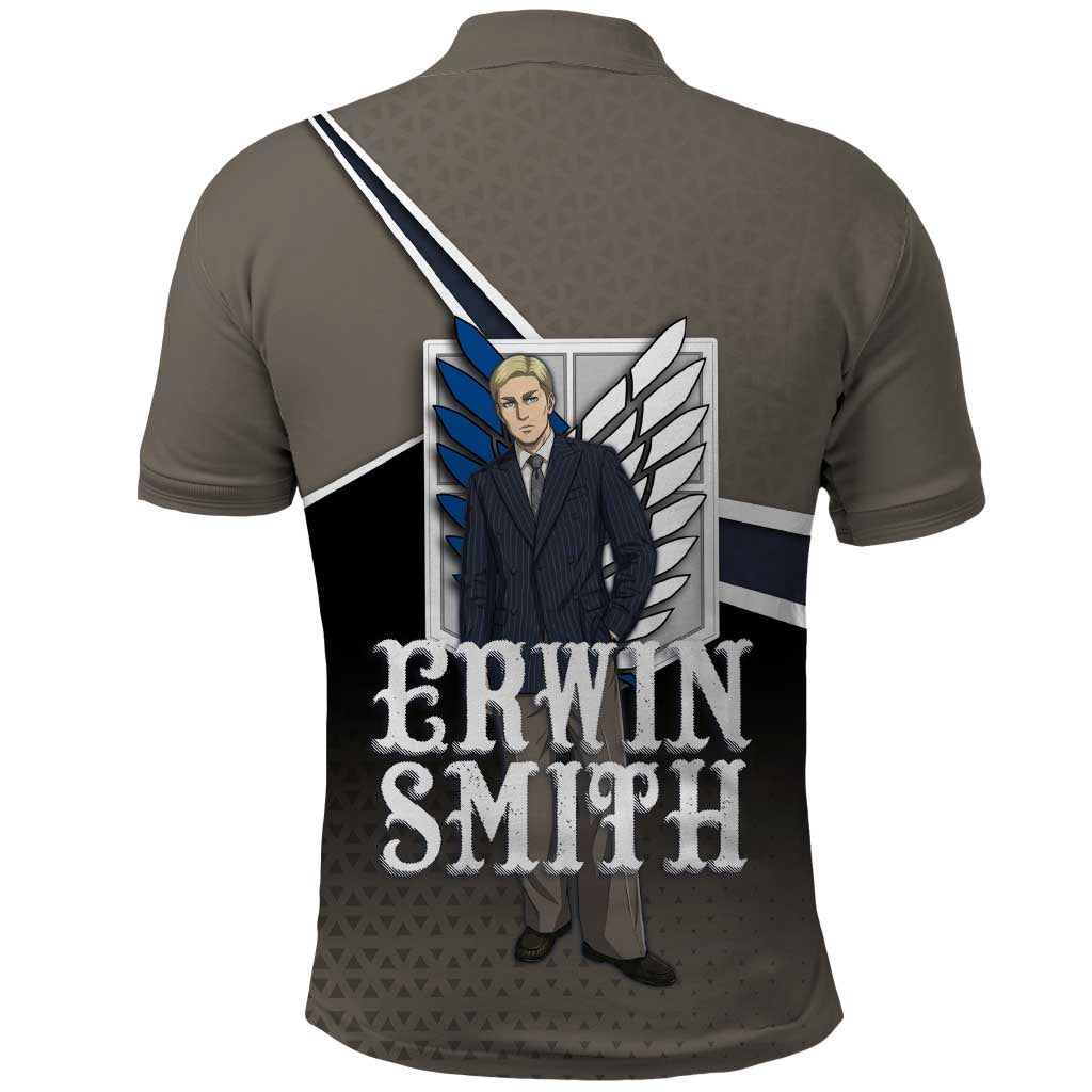 Erwin Smith Attack on Titan Polo Shirt Anime Executive Suit Aesthetic
