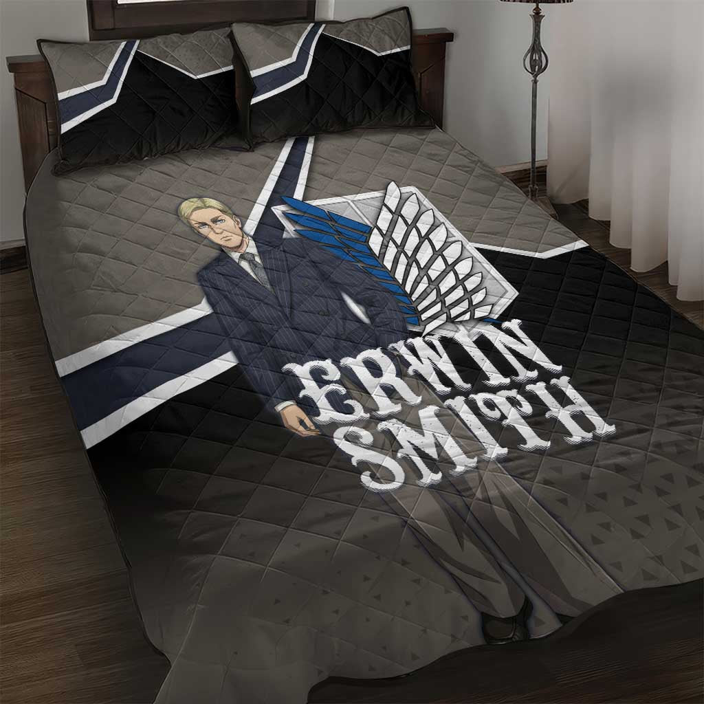 Erwin Smith Attack on Titan Quilt Bed Set Anime Executive Suit Aesthetic