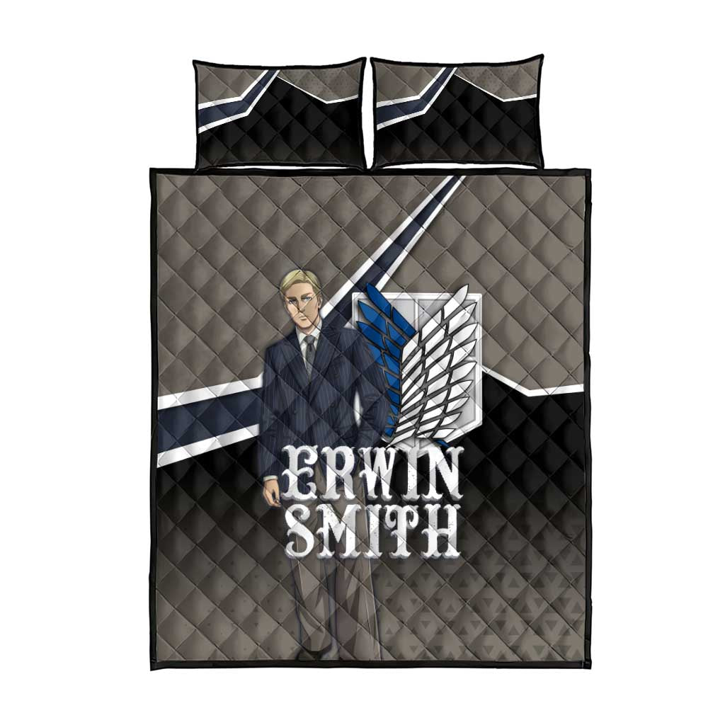 Erwin Smith Attack on Titan Quilt Bed Set Anime Executive Suit Aesthetic