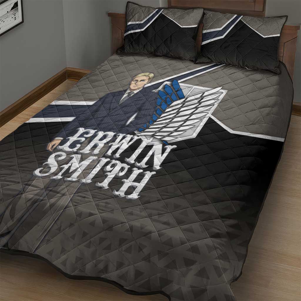 Erwin Smith Attack on Titan Quilt Bed Set Anime Executive Suit Aesthetic