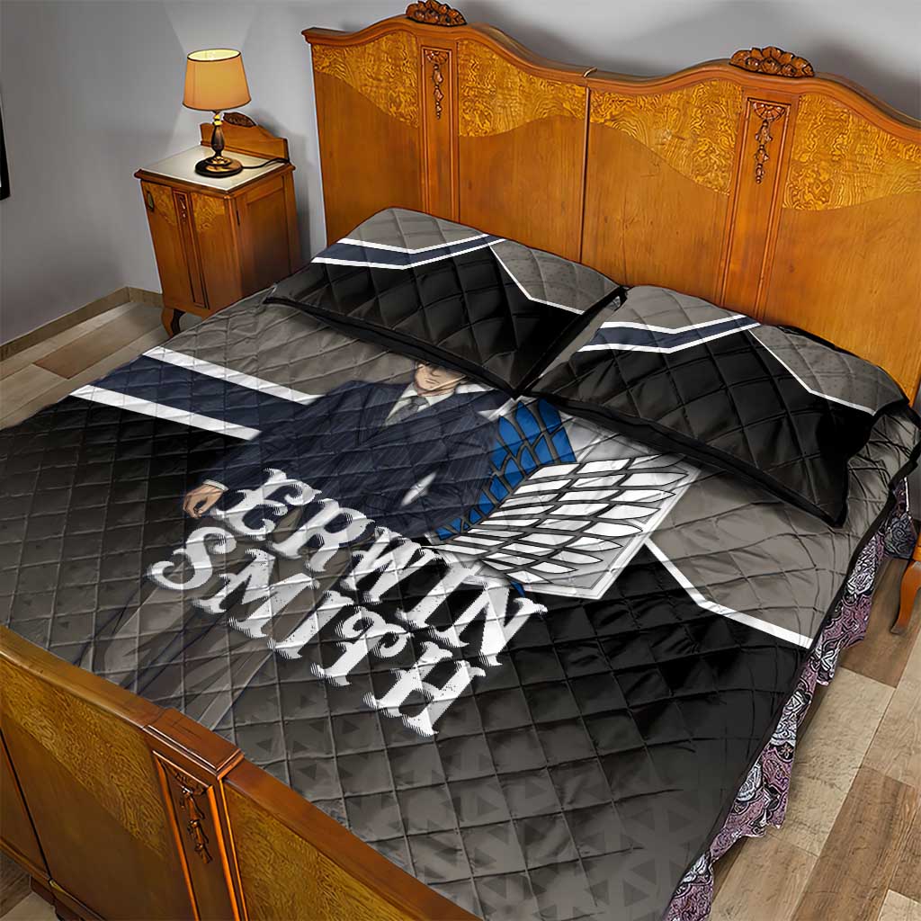 Erwin Smith Attack on Titan Quilt Bed Set Anime Executive Suit Aesthetic