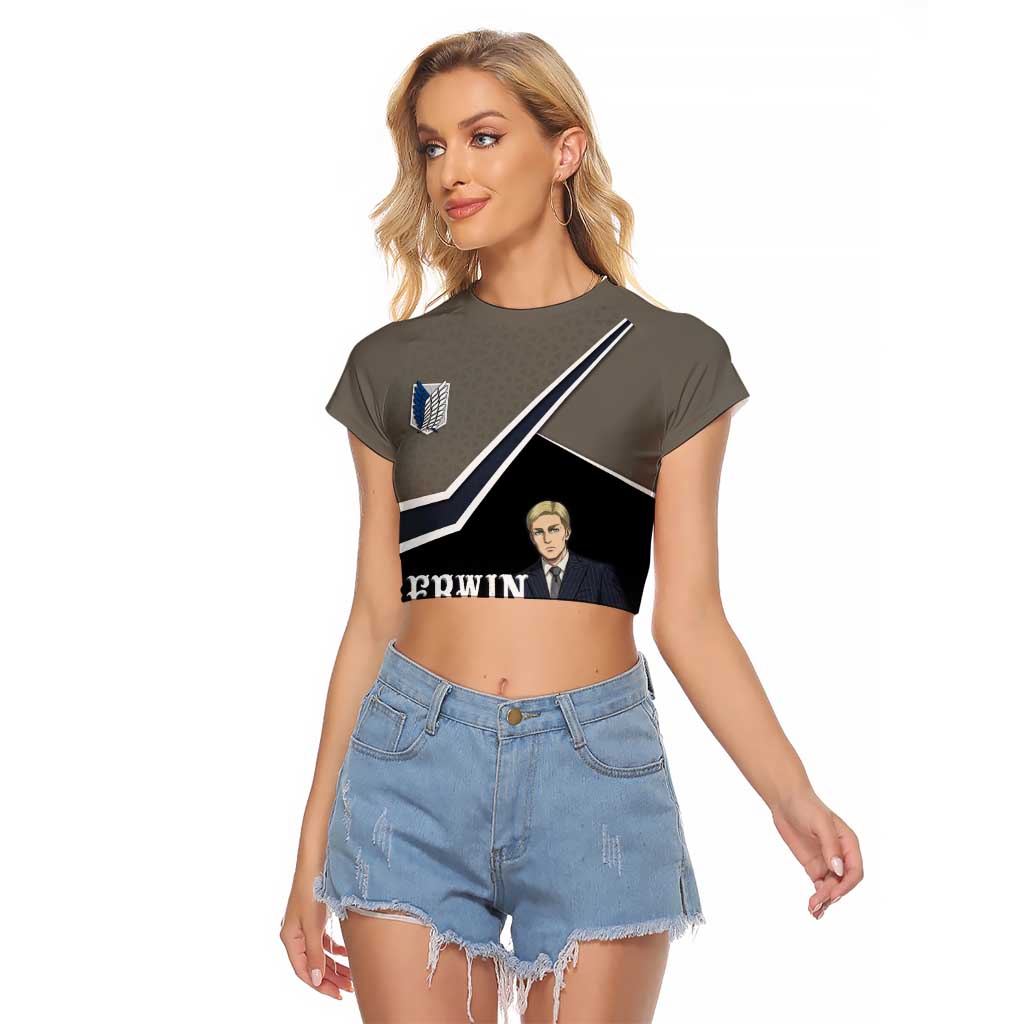 Erwin Smith Attack on Titan Raglan Cropped T Shirt Anime Executive Suit Aesthetic