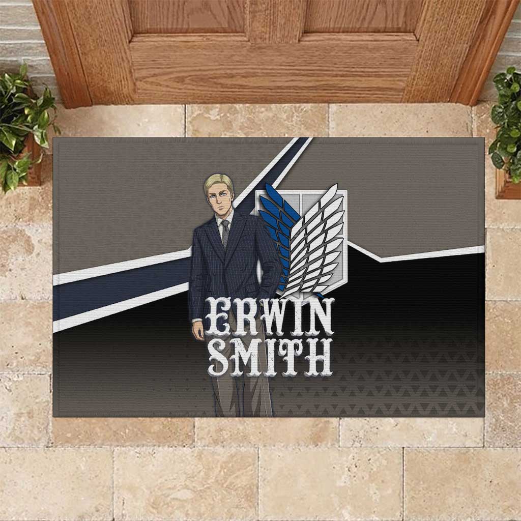 Erwin Smith Attack on Titan Rubber Doormat Anime Executive Suit Aesthetic