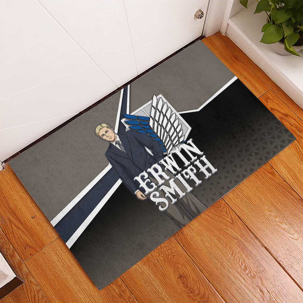 Erwin Smith Attack on Titan Rubber Doormat Anime Executive Suit Aesthetic
