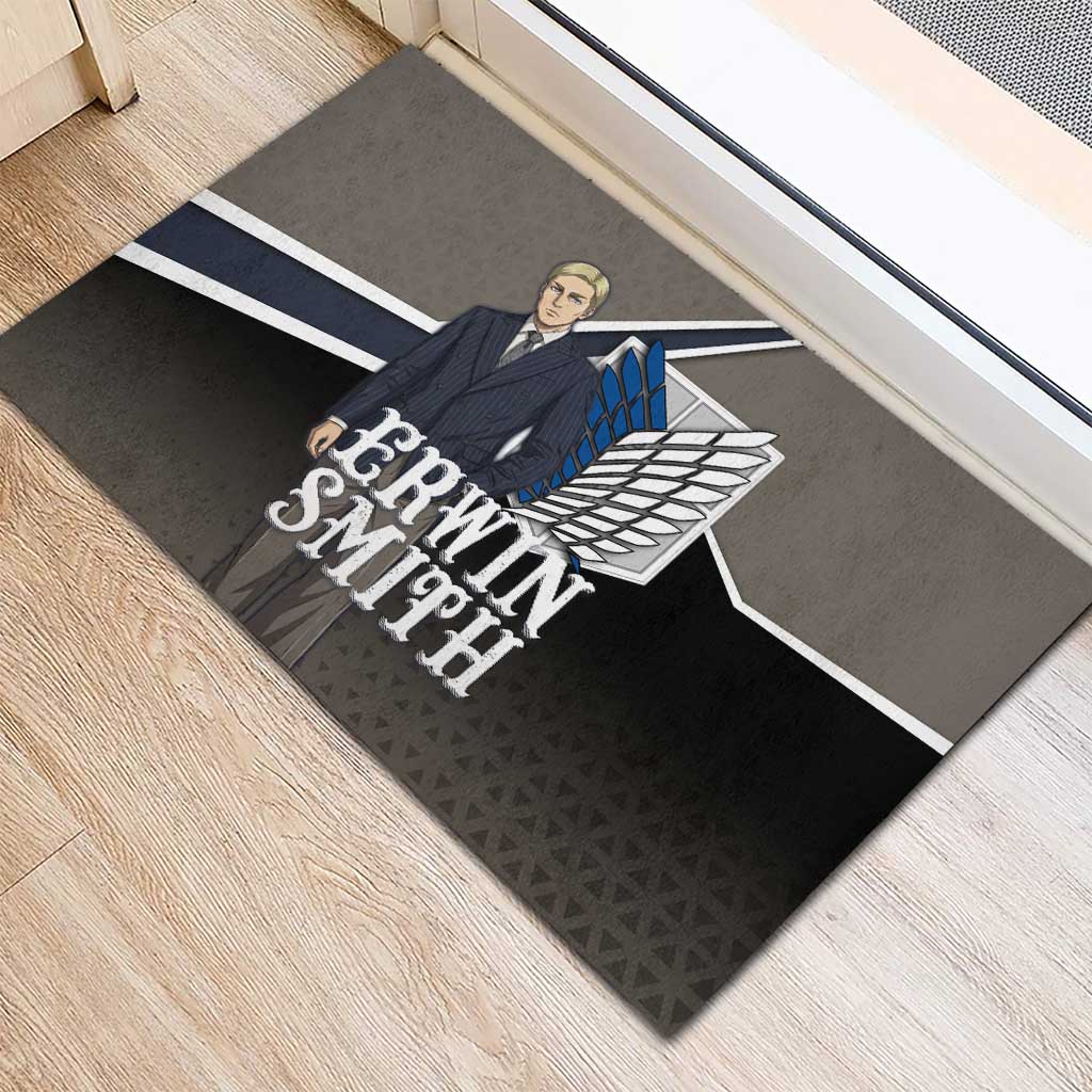 Erwin Smith Attack on Titan Rubber Doormat Anime Executive Suit Aesthetic