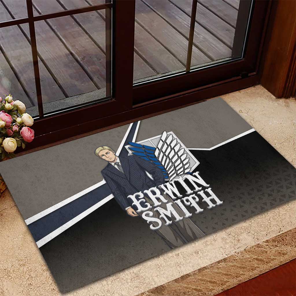 Erwin Smith Attack on Titan Rubber Doormat Anime Executive Suit Aesthetic