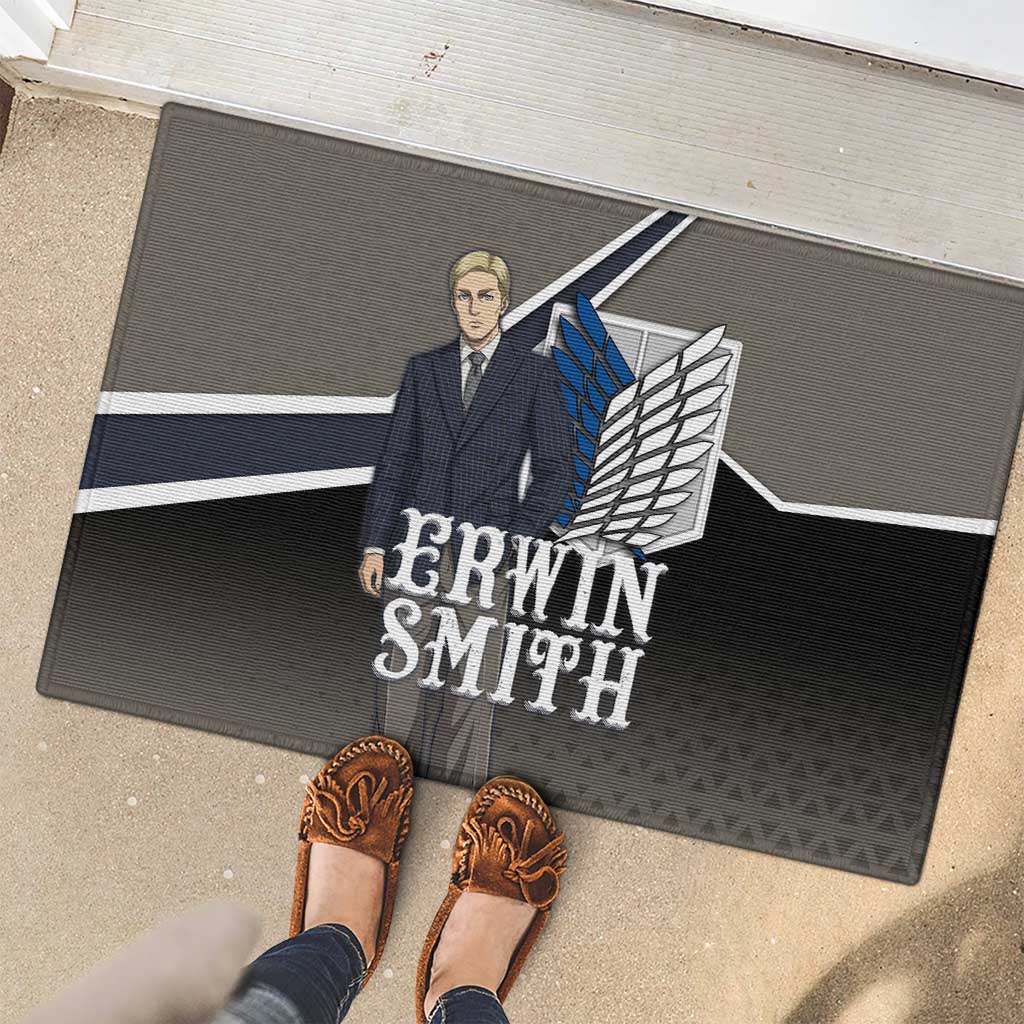 Erwin Smith Attack on Titan Rubber Doormat Anime Executive Suit Aesthetic
