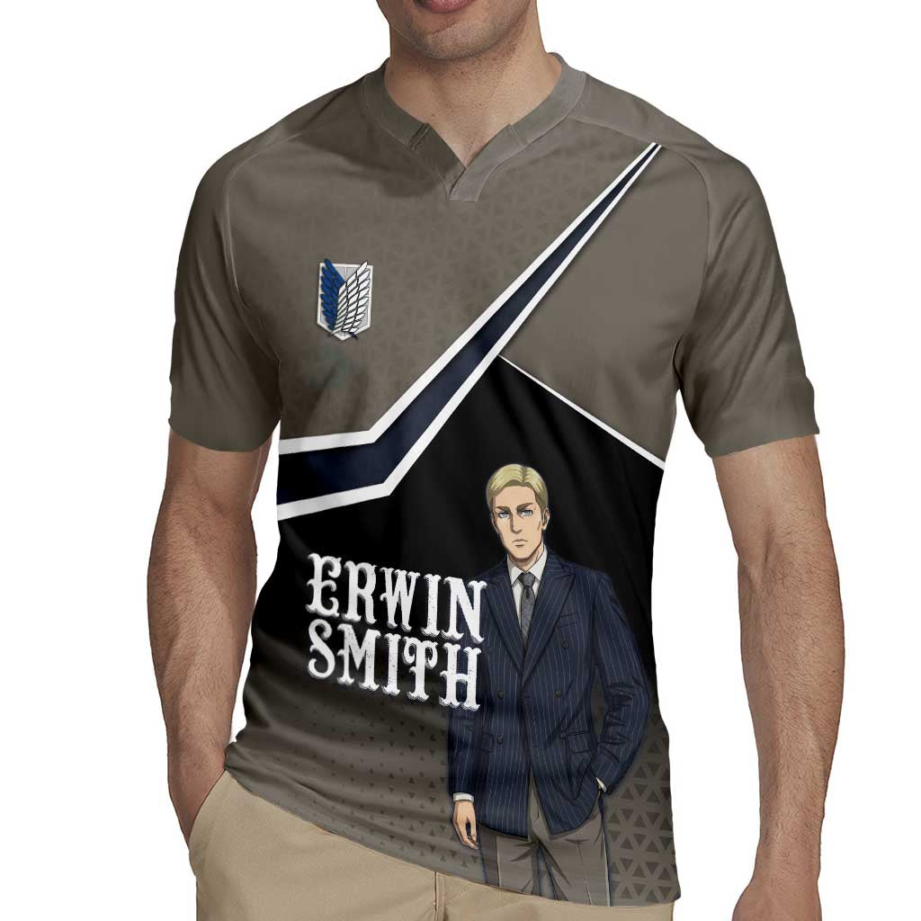 Erwin Smith Attack on Titan Rugby Jersey Anime Executive Suit Aesthetic