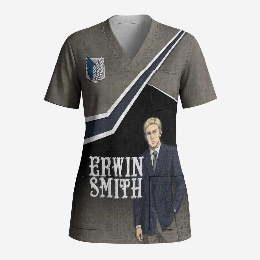 Erwin Smith Attack on Titan Scrub Top Anime Executive Suit Aesthetic