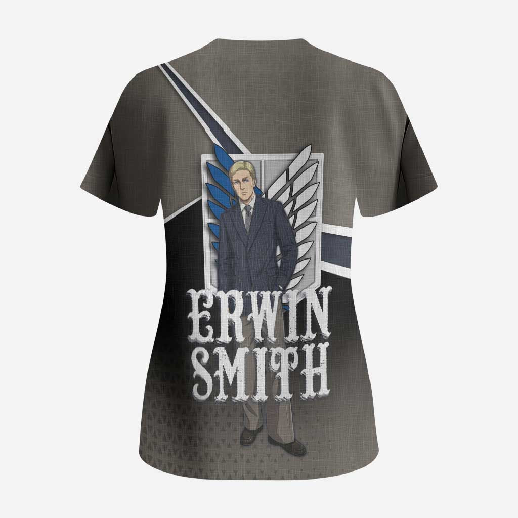 Erwin Smith Attack on Titan Scrub Top Anime Executive Suit Aesthetic