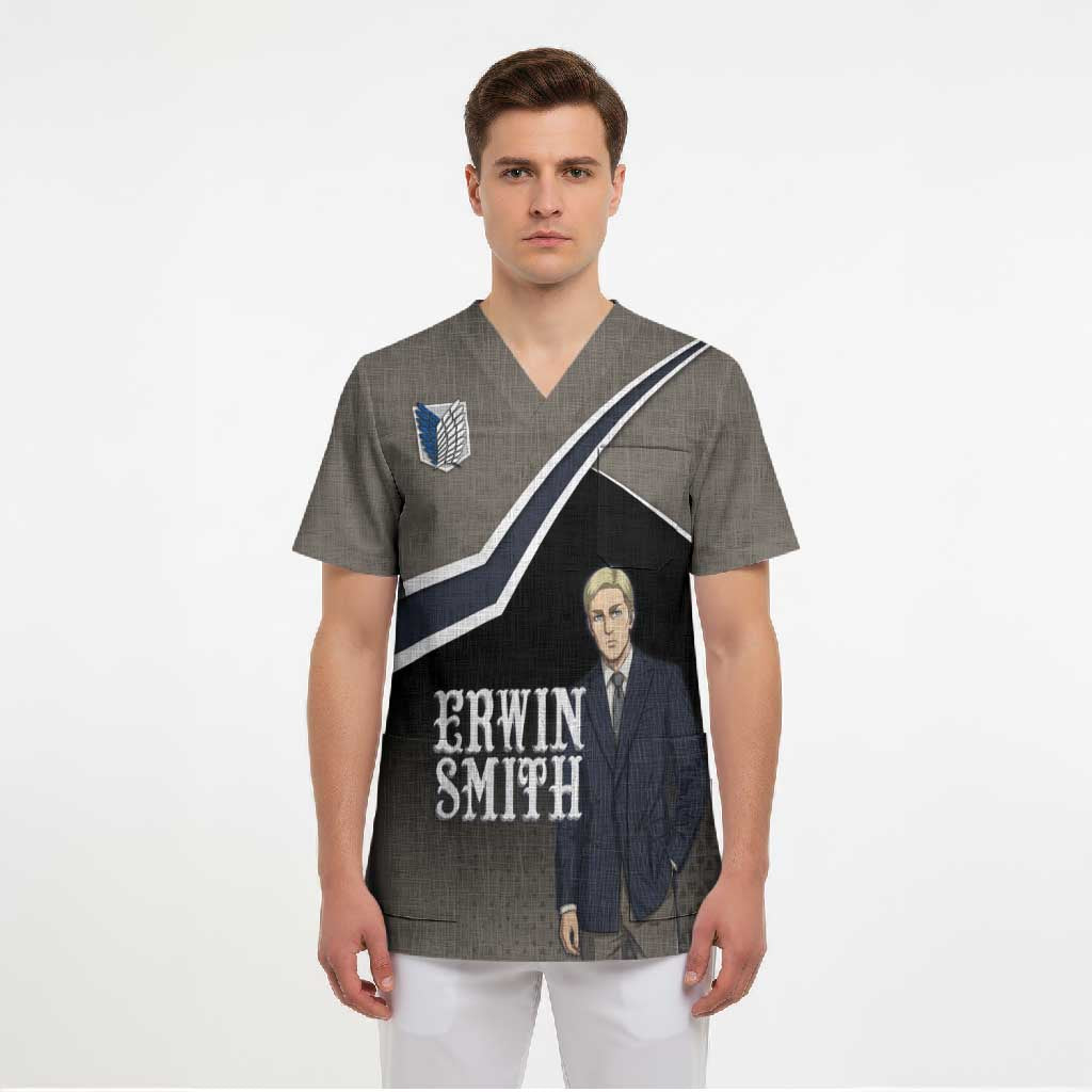 Erwin Smith Attack on Titan Scrub Top Anime Executive Suit Aesthetic