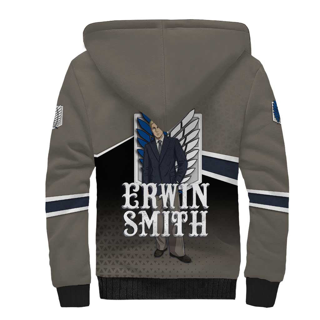 Erwin Smith Attack on Titan Sherpa Hoodie Anime Executive Suit Aesthetic