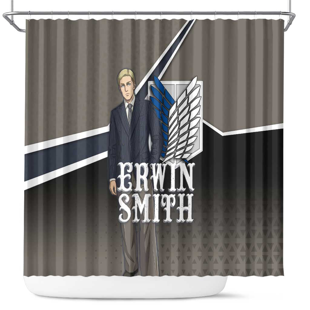 Erwin Smith Attack on Titan Shower Curtain Anime Executive Suit Aesthetic