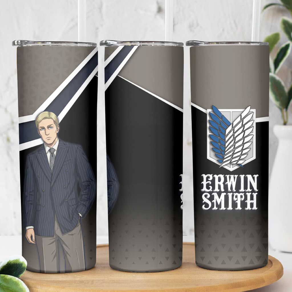 Erwin Smith Attack on Titan Skinny Tumbler Anime Executive Suit Aesthetic