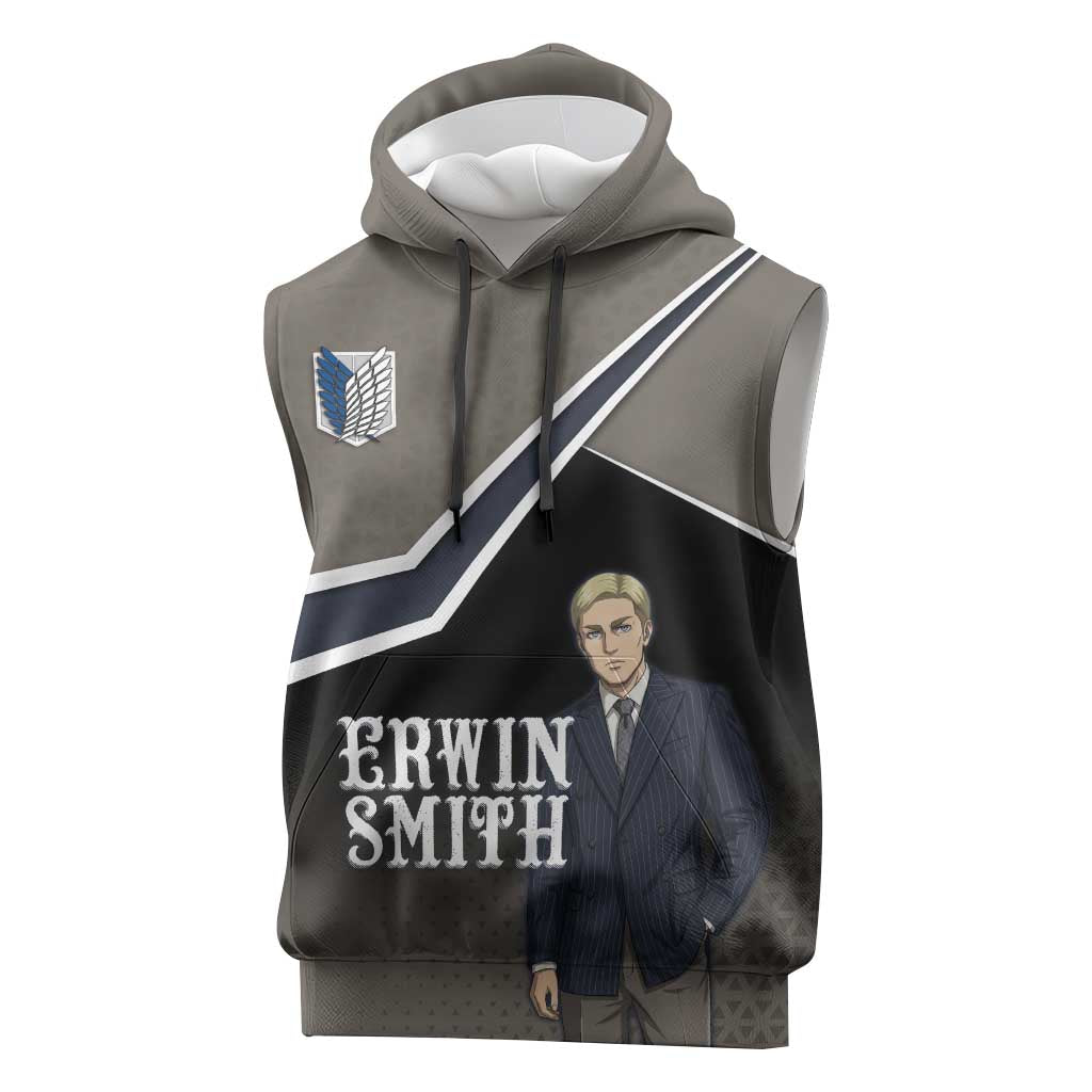Erwin Smith Attack on Titan Sleeveless Hoodie Anime Executive Suit Aesthetic