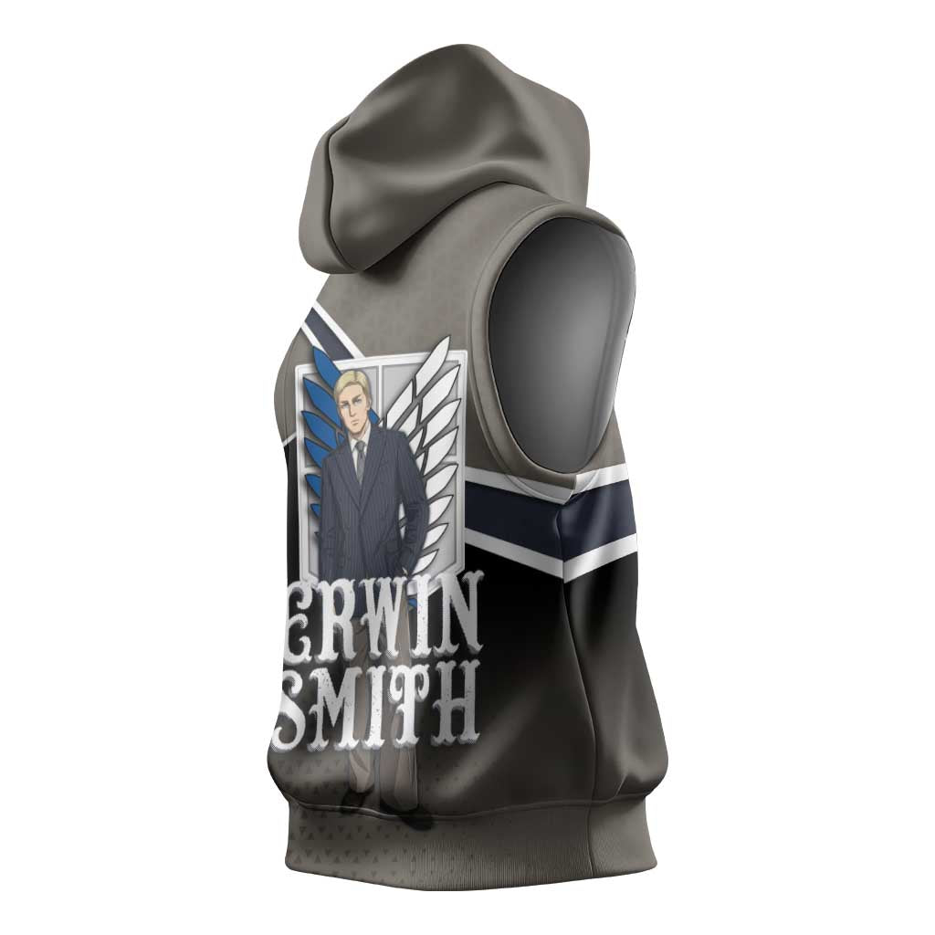 Erwin Smith Attack on Titan Sleeveless Hoodie Anime Executive Suit Aesthetic