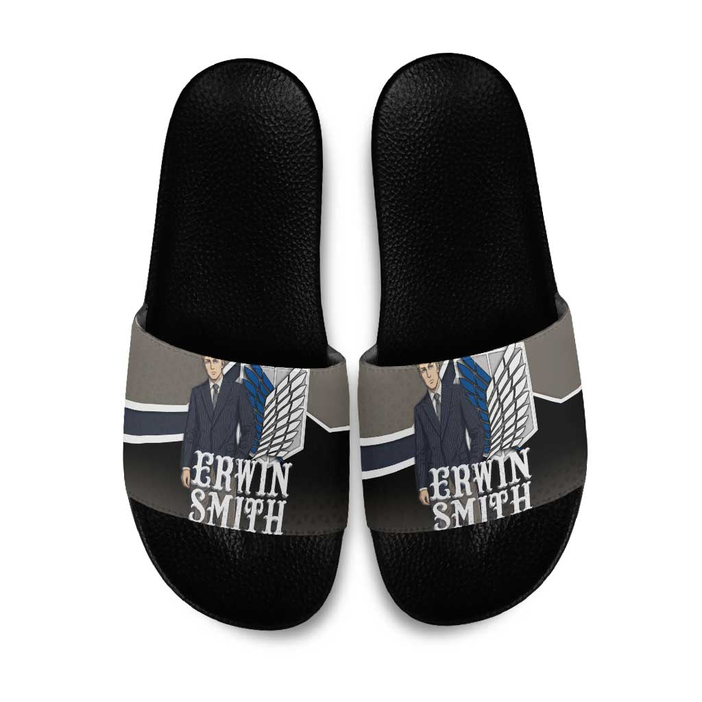 Erwin Smith Attack on Titan Slide Sandals Anime Executive Suit Aesthetic
