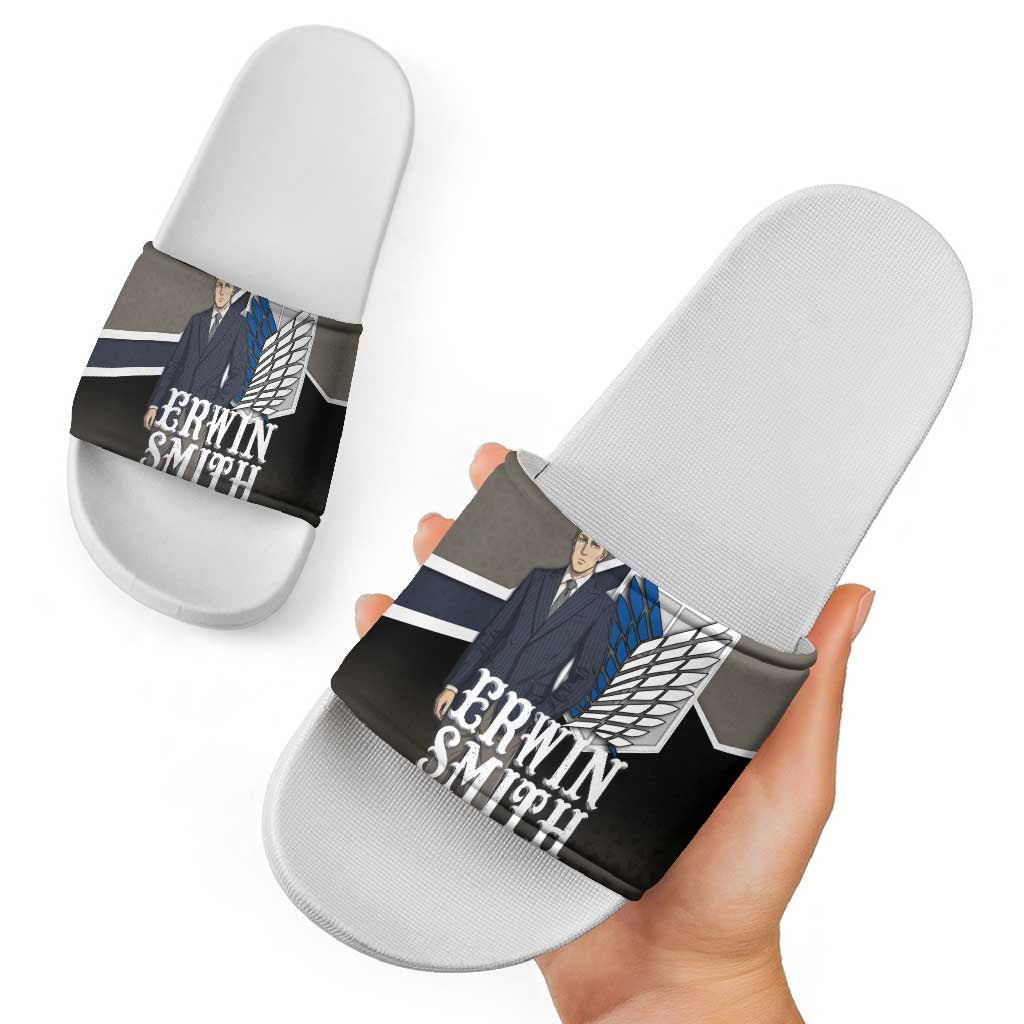 Erwin Smith Attack on Titan Slide Sandals Anime Executive Suit Aesthetic