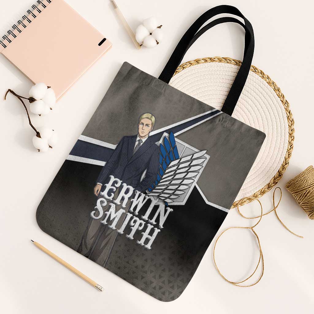 Erwin Smith Attack on Titan Tote Bag Anime Executive Suit Aesthetic
