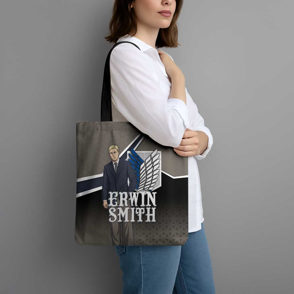 Erwin Smith Attack on Titan Tote Bag Anime Executive Suit Aesthetic