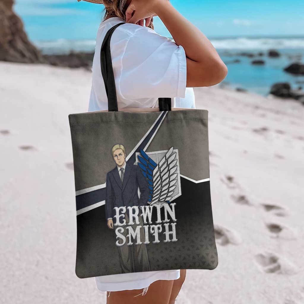 Erwin Smith Attack on Titan Tote Bag Anime Executive Suit Aesthetic