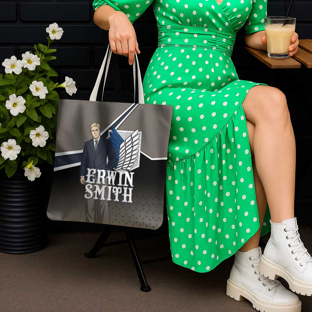 Erwin Smith Attack on Titan Tote Bag Anime Executive Suit Aesthetic