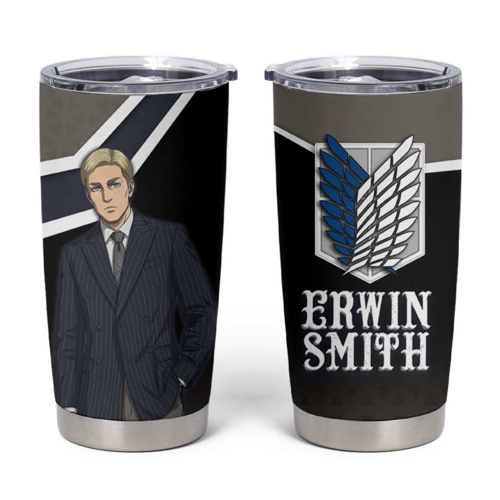 Erwin Smith Attack on Titan Tumbler Cup Anime Executive Suit Aesthetic