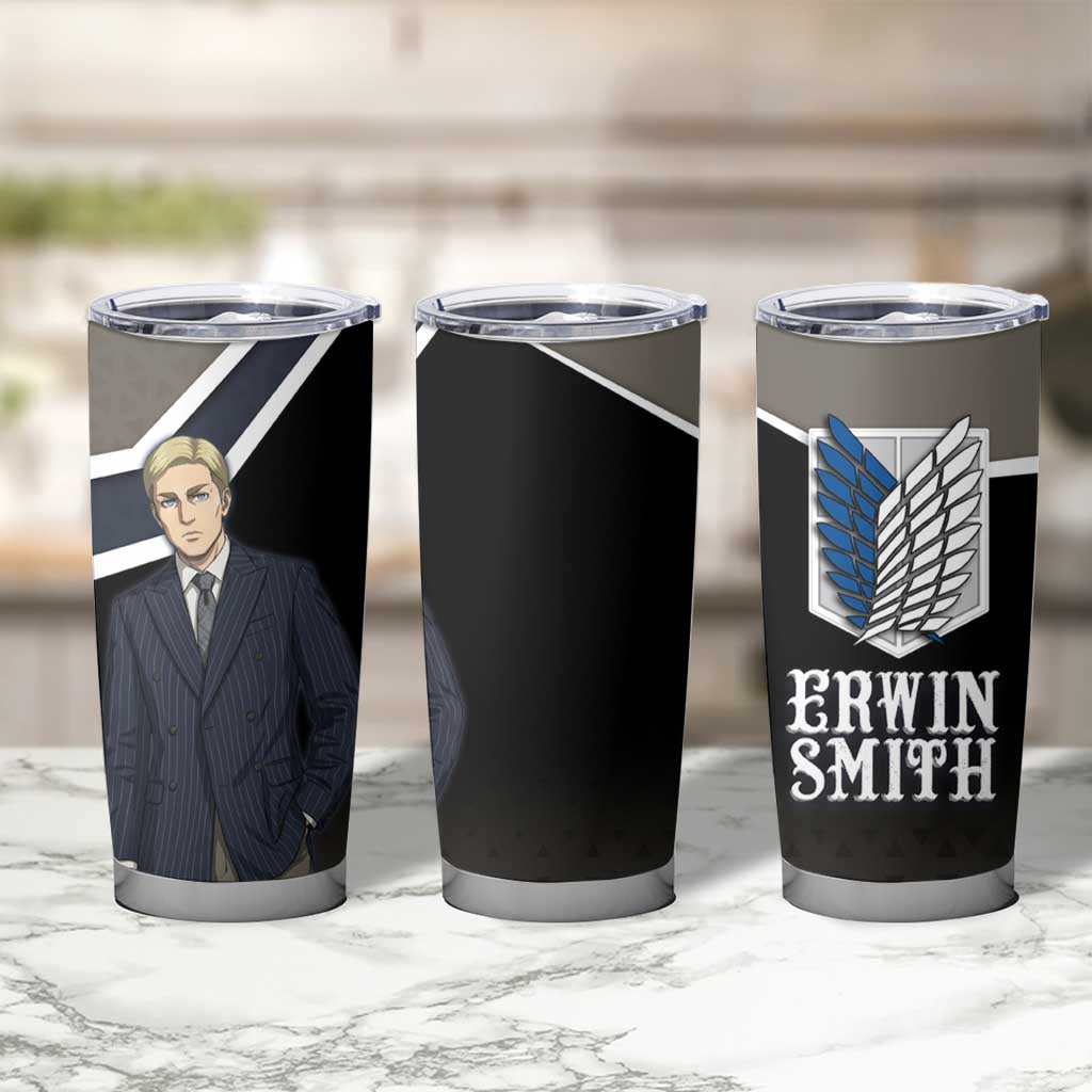 Erwin Smith Attack on Titan Tumbler Cup Anime Executive Suit Aesthetic