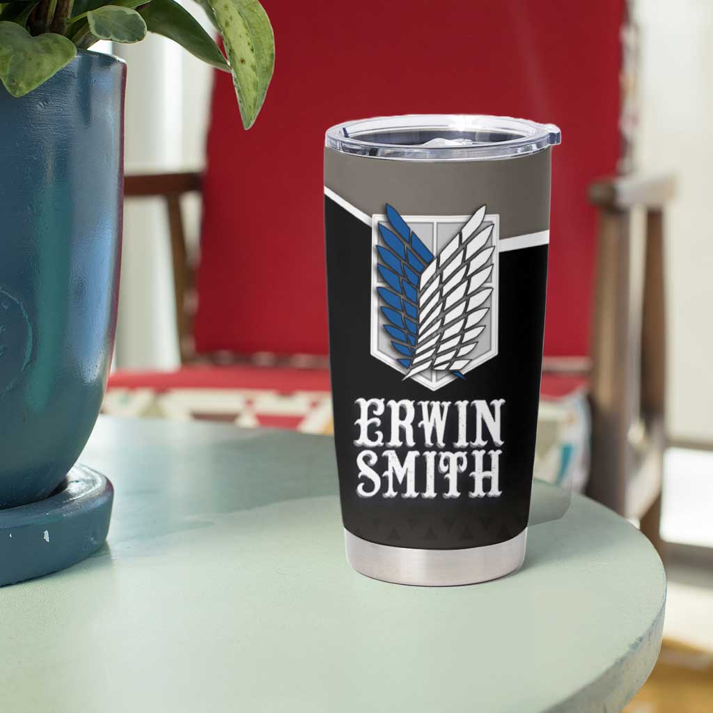 Erwin Smith Attack on Titan Tumbler Cup Anime Executive Suit Aesthetic