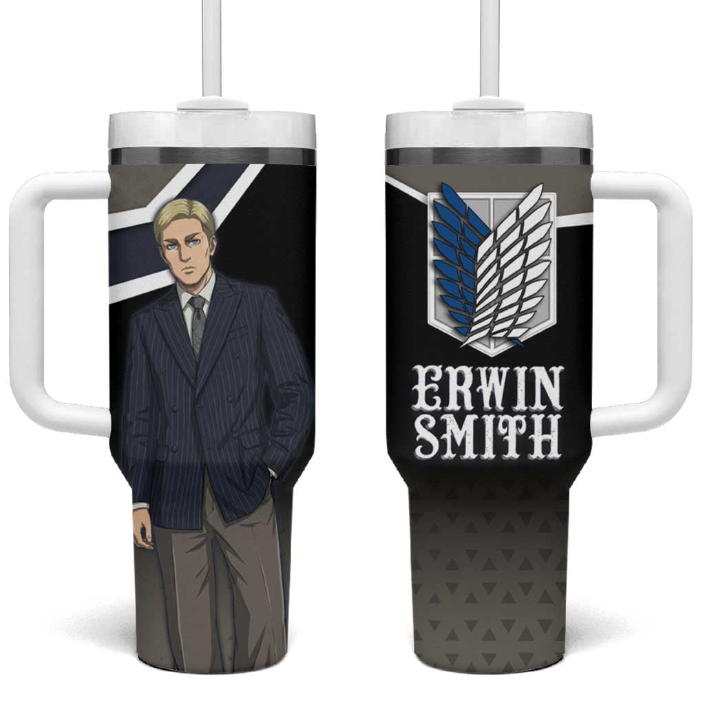 Erwin Smith Attack on Titan Tumbler With Handle Anime Executive Suit Aesthetic