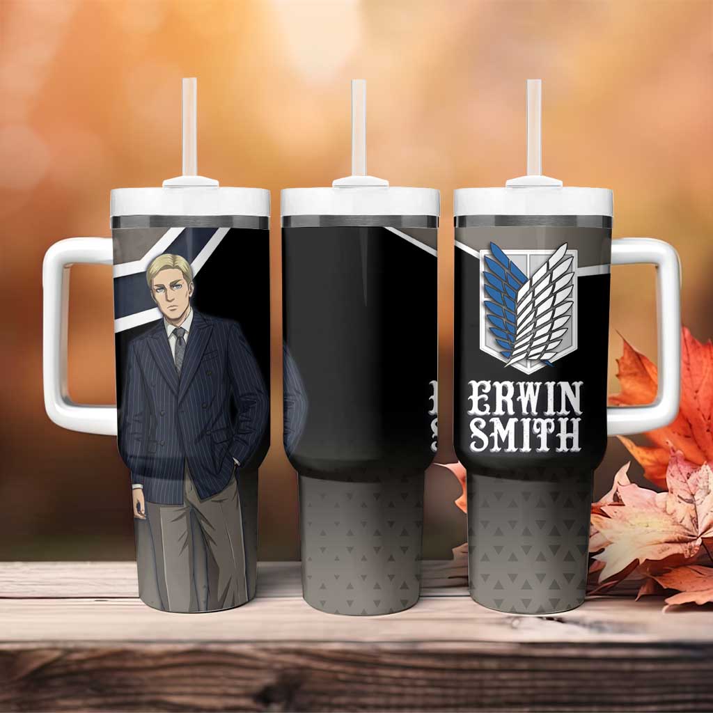 Erwin Smith Attack on Titan Tumbler With Handle Anime Executive Suit Aesthetic