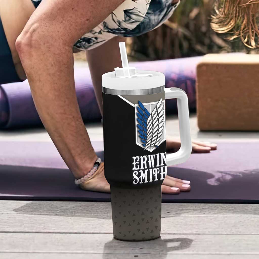 Erwin Smith Attack on Titan Tumbler With Handle Anime Executive Suit Aesthetic