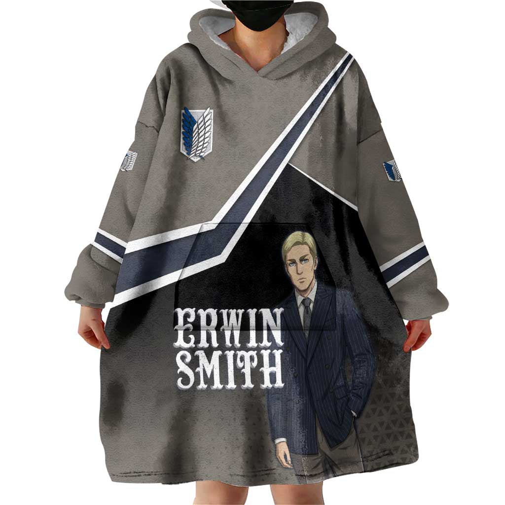 Erwin Smith Attack on Titan Wearable Blanket Hoodie Anime Executive Suit Aesthetic
