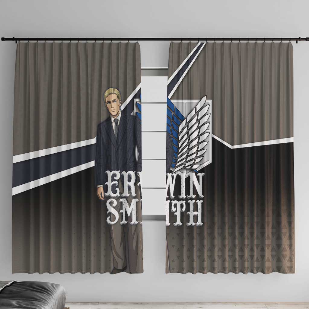 Erwin Smith Attack on Titan Window Curtain Anime Executive Suit Aesthetic