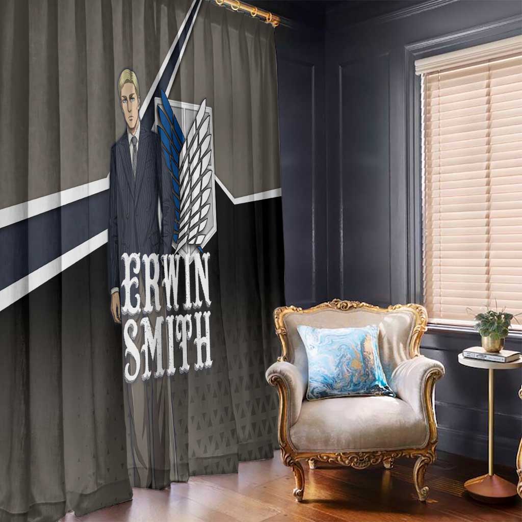 Erwin Smith Attack on Titan Window Curtain Anime Executive Suit Aesthetic