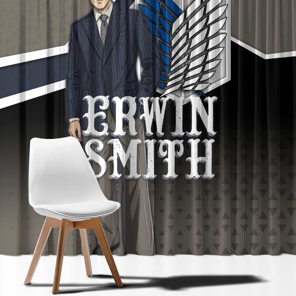 Erwin Smith Attack on Titan Window Curtain Anime Executive Suit Aesthetic