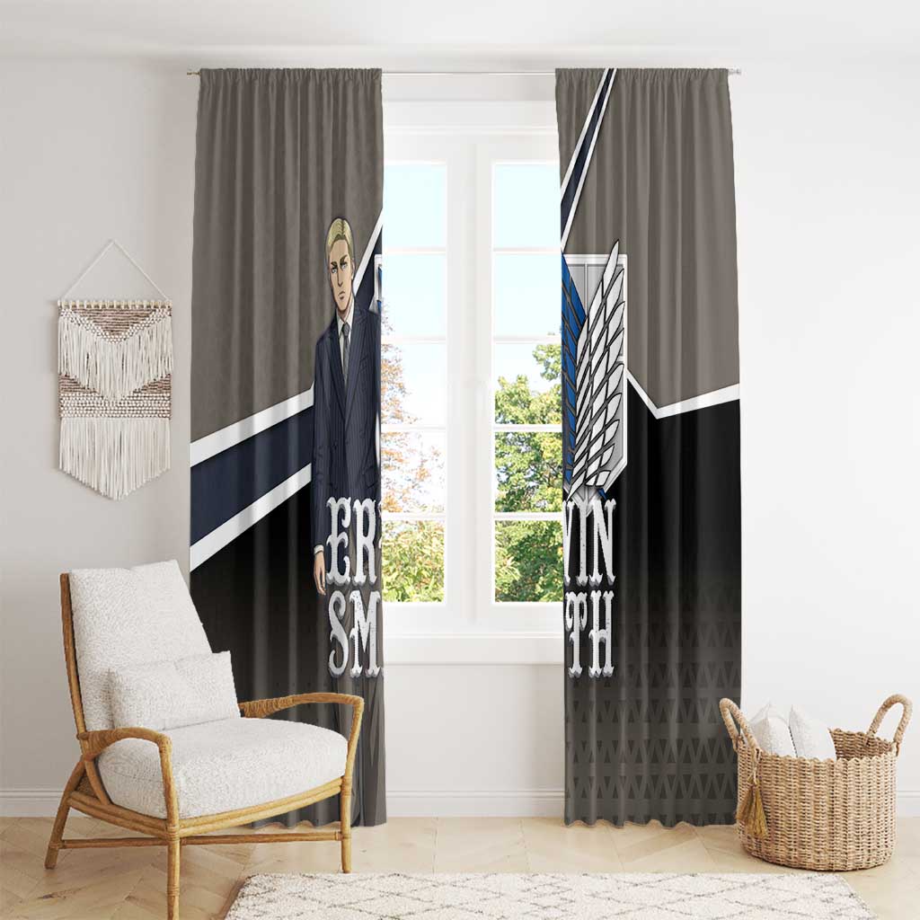 Erwin Smith Attack on Titan Window Curtain Anime Executive Suit Aesthetic