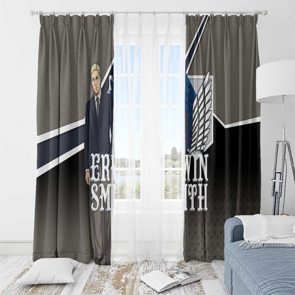 Erwin Smith Attack on Titan Window Curtain Anime Executive Suit Aesthetic