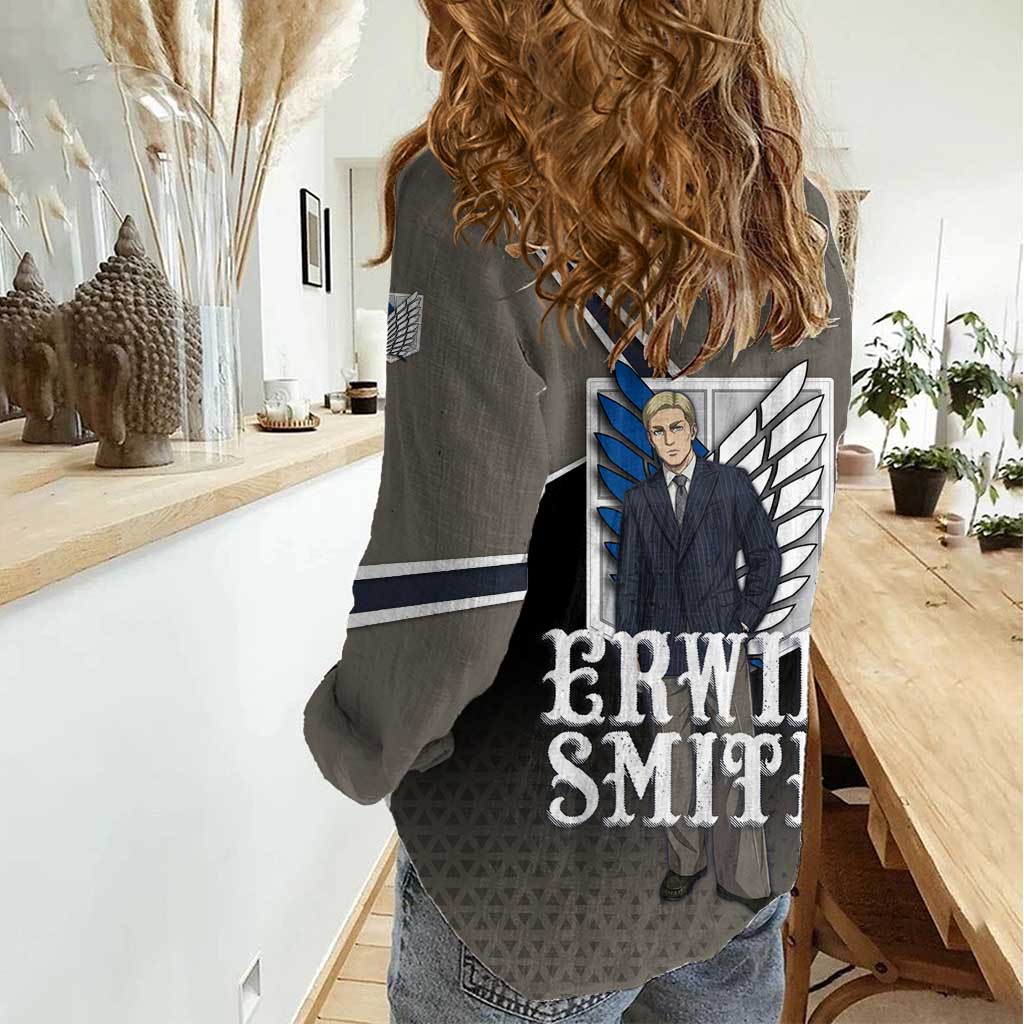 Erwin Smith Attack on Titan Women Casual Shirt Anime Executive Suit Aesthetic