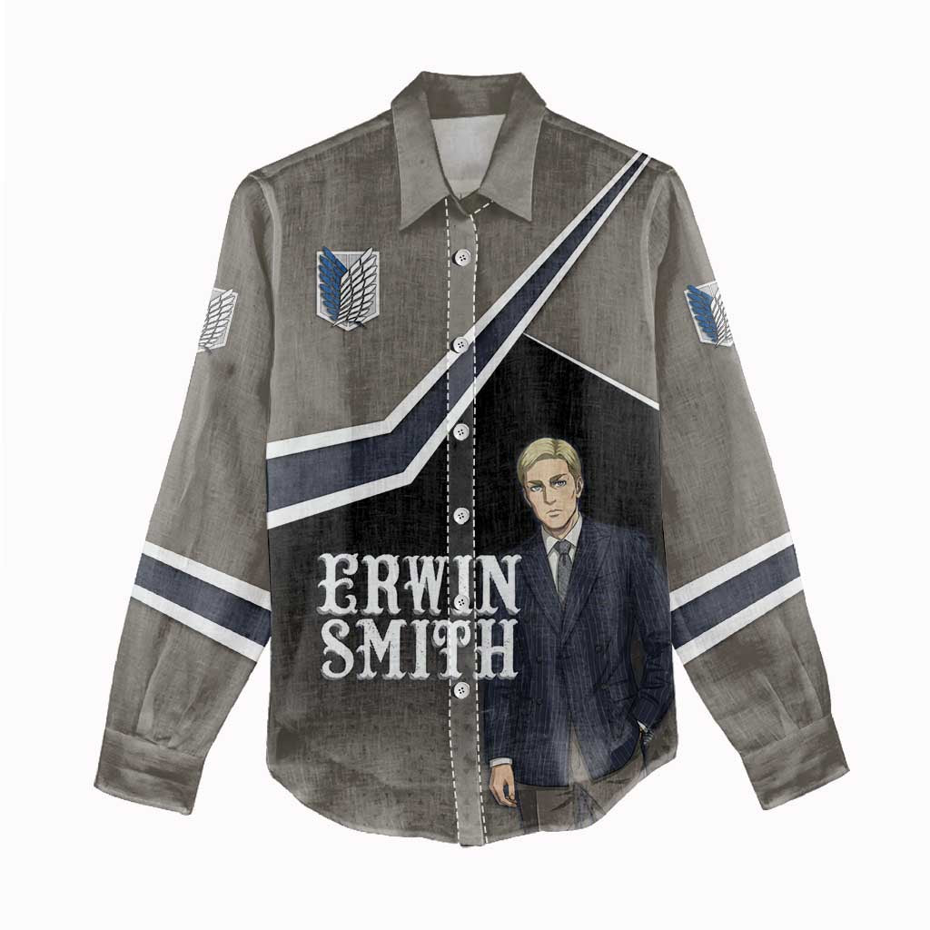 Erwin Smith Attack on Titan Women Casual Shirt Anime Executive Suit Aesthetic