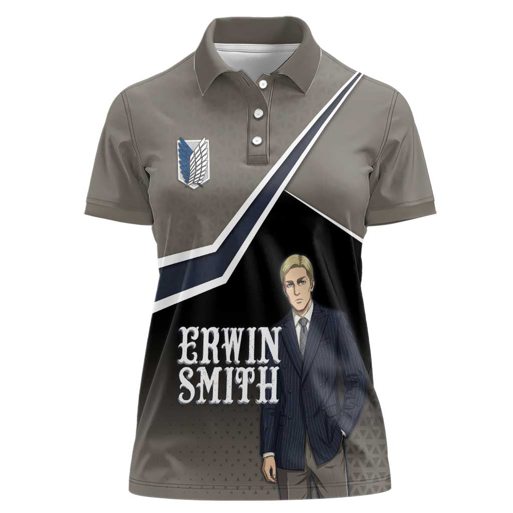 Erwin Smith Attack on Titan Women Polo Shirt Anime Executive Suit Aesthetic