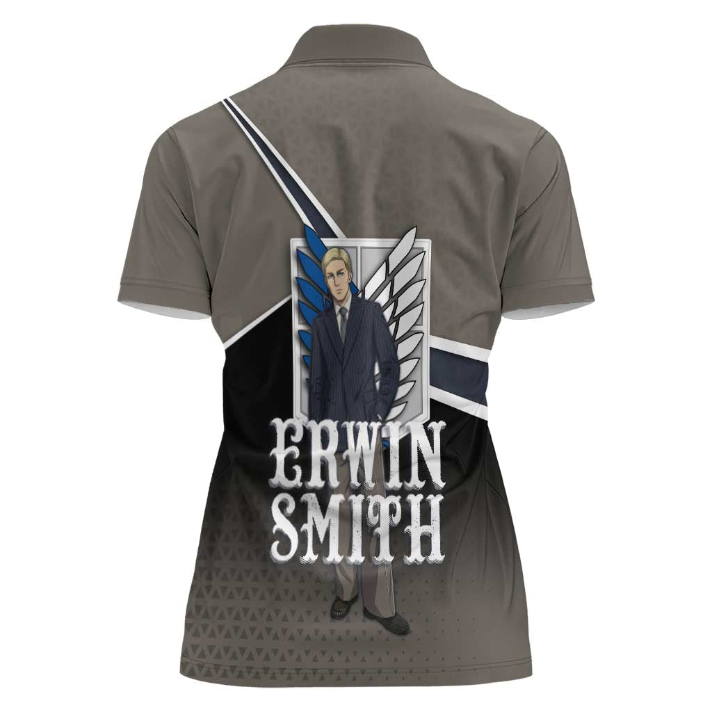 Erwin Smith Attack on Titan Women Polo Shirt Anime Executive Suit Aesthetic