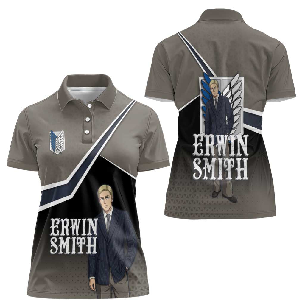 Erwin Smith Attack on Titan Women Polo Shirt Anime Executive Suit Aesthetic