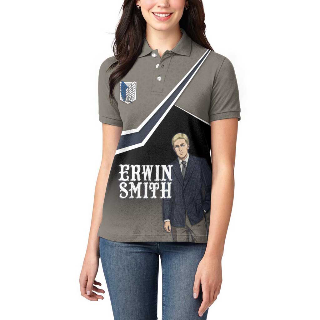 Erwin Smith Attack on Titan Women Polo Shirt Anime Executive Suit Aesthetic