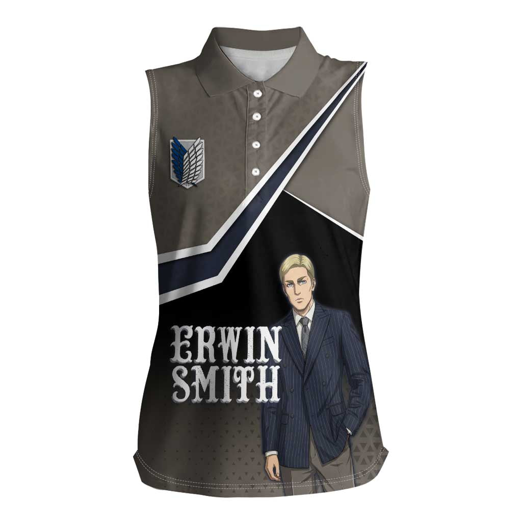 Erwin Smith Attack on Titan Women Sleeveless Polo Shirt Anime Executive Suit Aesthetic