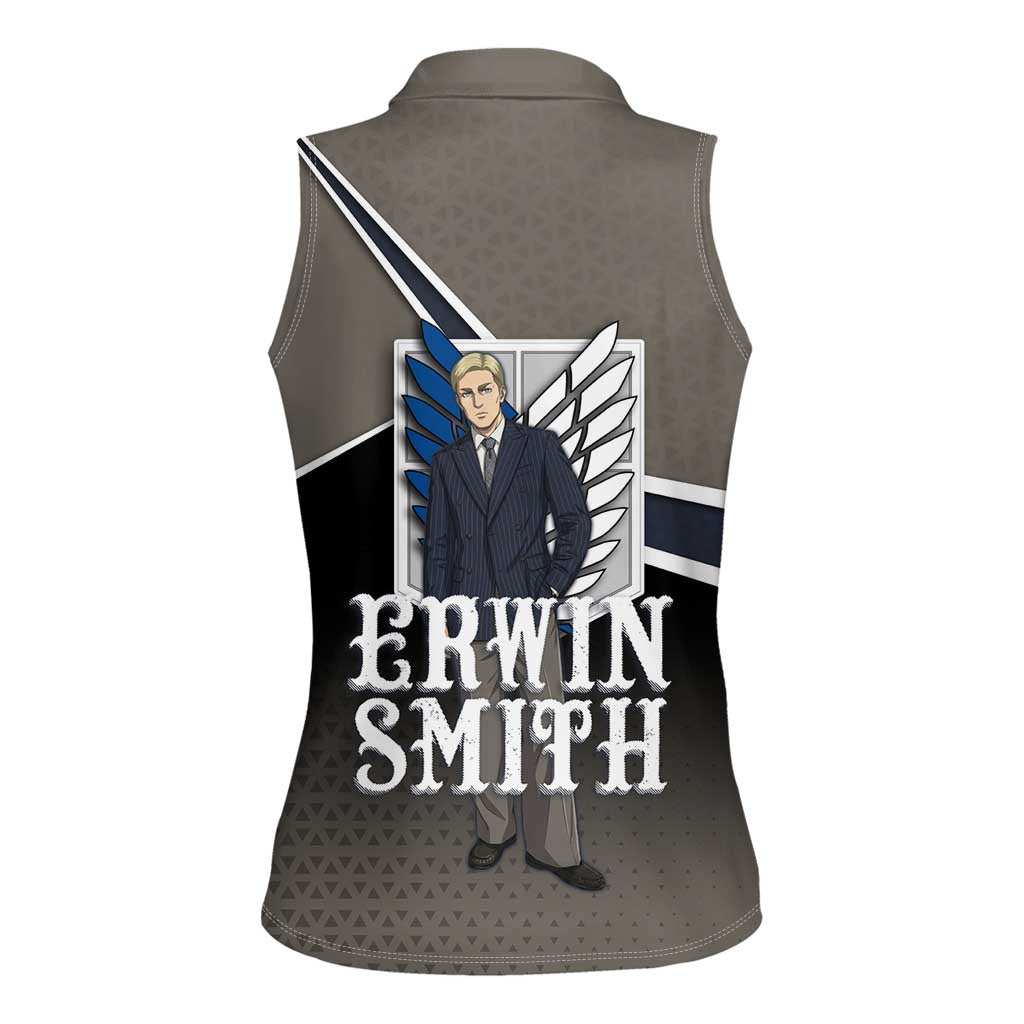 Erwin Smith Attack on Titan Women Sleeveless Polo Shirt Anime Executive Suit Aesthetic