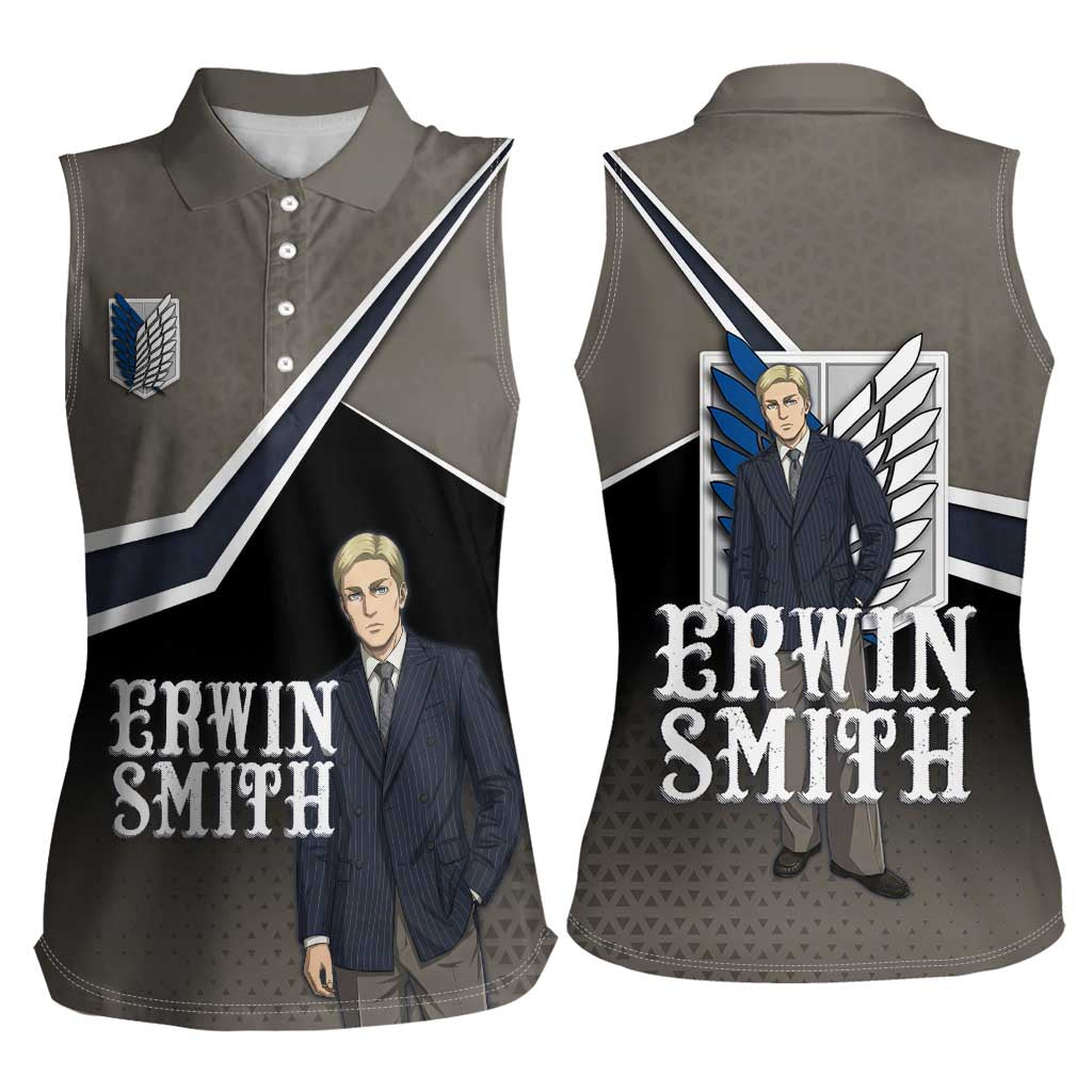 Erwin Smith Attack on Titan Women Sleeveless Polo Shirt Anime Executive Suit Aesthetic