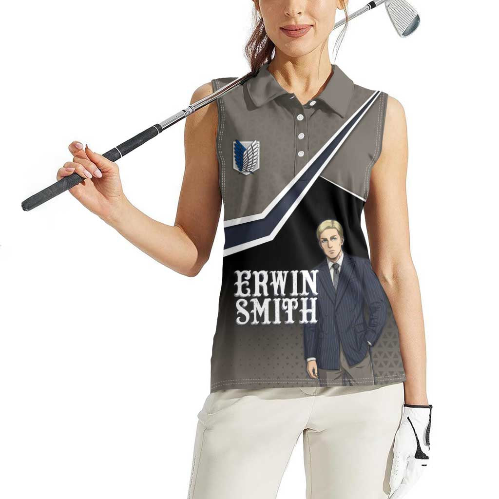 Erwin Smith Attack on Titan Women Sleeveless Polo Shirt Anime Executive Suit Aesthetic
