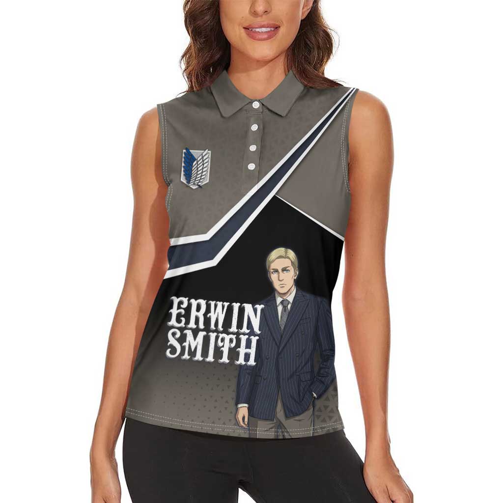 Erwin Smith Attack on Titan Women Sleeveless Polo Shirt Anime Executive Suit Aesthetic